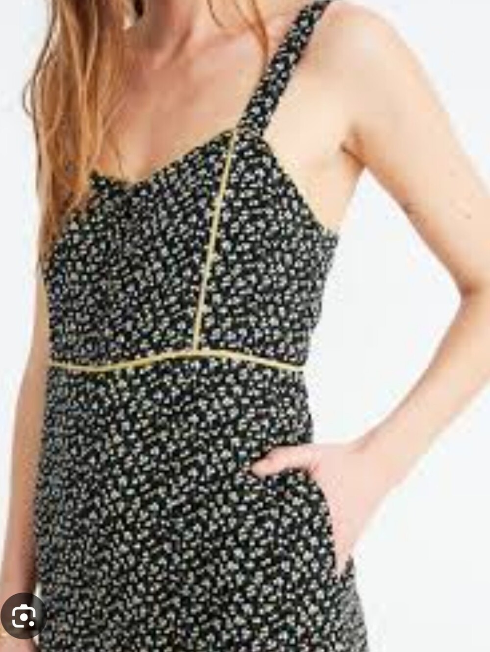 Madewell Mini  Floral And Piping Print Jump suit- Size 4 Ankle/Cropped